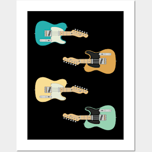 Three Frets T-Style Maple Electric Guitar Pack Posters and Art